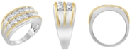Macy's Men's Diamond Double Row Ring (2 ct. t.w.) in 10k Gold & White Gold